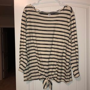 Navy/cream strip blouse